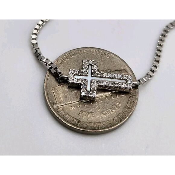 925 Sterling Silver Cross Adjustable Bracelet B - Picture 3 of 5